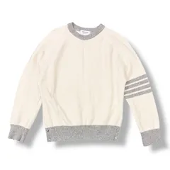 THOM BROWNE Wool-lined crew neck knit ウールラインクルーネックニット セーター トムブラウン MKA467A-Y1026-100 ホワイト 5 1739M04のサムネイル