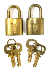 ルイヴィトン カデナ パドロック 南京錠 鍵付き 2個セット ゴールド 【323 304】