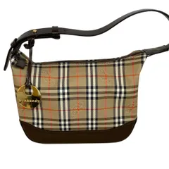 【値下げ】BURBERRY バーバリー ノバチェック シャドーホース ワンショルダーバッグ ハンドバッグ レディース キャンバス/レザー ブラウン/ベージュ 【中古】