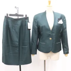 IT0DR1B83TFL 未使用保管品 Burberrys バーバリーズ セットアップ ジャケット スカート グリーン ダークグリーン レディース サイズ 9AR
