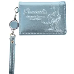 [マリモクラフト] パスケース 定期入れ リール付き 合皮 二つ折り3枚収納 レディース メンズ 通勤 通学 旅行 大人 学生 おしゃれ 可愛い キャラクター snoopy0477