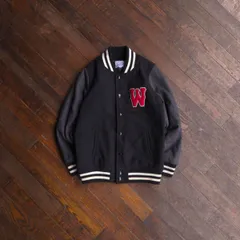 Champion チャンピオン Wool Mixed Bicolor Varsity Jacket スタジャン ブラック グレー ユニセックス M