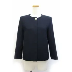 ザラ ZARA BASIC COLLECTION ノーカラージャケット ブレザー 上着 ライトアウター XS ネイビー 紺 /Z