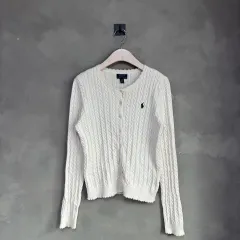 ポロラルフローレン ケーブル編み ニット カーディガン 白