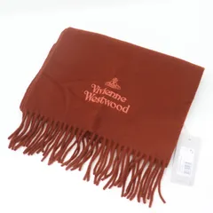 ITSSCQORUC6O 未使用 Vivienne Westwood ヴィヴィアン マフラー 茶色 ブラウン ウール ロゴ マーク 刺繍 イニシャル入り