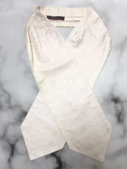 パーフェクトスーツファクトリー PSFA P.S.FA 良品 微光沢 ネクタイ ペイズリー アスコットタイ 冠婚葬祭 白 ホワイト Q-009210 ゆうパケット