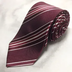 パーフェクトスーツファクトリー PSFA P.S.FA 美品 未使用品 微光沢 ネクタイ ストライプ ワインレッド系 赤系 Q-009219 ゆうパケット