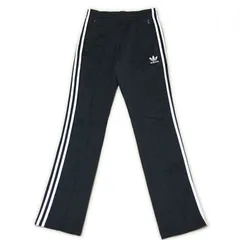 古着 adidas アディダス トラックパンツ トレフォイルロゴ 3ライン ブラック 90サイズ 259-263