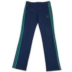 古着 adidas アディダス トラックパンツ トレフォイルロゴ 3ライン ネイビー 95サイズ 259-264