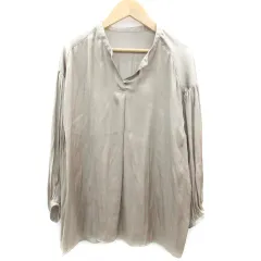 コムサイズム COMME CA ISM ブラウス カットソー 長袖 スリットネック 7 ベージュ /YM32 ■MO