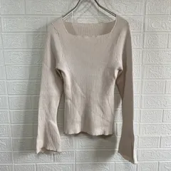 GRL グレイル  k9153c スクエアネック フレア スリーブ リブ ニット 長袖 トップス アイボリー【中古】 レディース