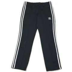 古着 adidas アディダス トラックパンツ トレフォイルロゴ 3ライン ブラック L 259-265
