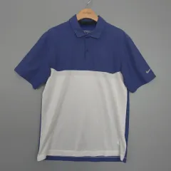ナイキ Nike ゴルフ ツアー パフォーマンス ドライフィット ポロTシャツ ブルー/白 M