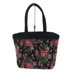 FEILER(フェイラー) ハンドバッグ - 黒×グリーン×マルチ 花柄