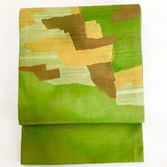 ［5774］名古屋帯 幾何学模様 お太鼓柄 九寸 正絹 着物