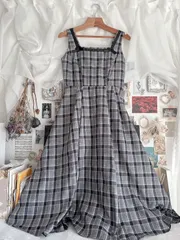 しまむら　m♡petit by misako　青木美沙子さんコラボチェック柄ジャンスカ