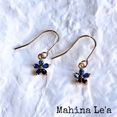 プルメリア 深海ブルー ジルコニアストーン ミニピアス フックピアス アレルギーフリー アレルギー対応 秋冬ピアス ハワイアンアクセサリー ハワイアンジュエリー 秋冬ギフト プチギフト プレゼント