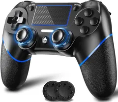 PS4 コントローラー 無線 [2025年アップグレード版] ps4 ワイヤレス コントローラー 600mAh大容量 Bluetooth接続 ジャイロセンサー機能 振動機能 連射機能 遅延なし ヘッドフォンジャック付き プレステ4 コントローラ