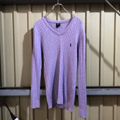 671 POLO Ralph Lauren セーター パープル XL ポロ ラルフローレン ニット ワンポイント 刺繍ロゴ 古着卸 アメリカ仕入