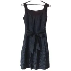 Z1514  NOUQUEヌーク　ノースリーブワンピース　黒　ブラック　レディース　40サイズ　ドット　セレモニー　モノトーン