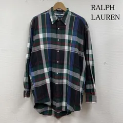 RALPHLAUREN ラルフローレン シャツ、ブラウス 長袖 90s BLAIRE マドラスチェック 長袖 オーバーサイズ シャツ ボタンダウン ロゴ 刺繍
