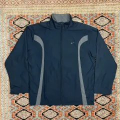 ナイキ ネイビー グレー バイカラー ウィンドブレーカー ジャケット アウター メンズL