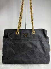 美品　PRADA プラダ ステート ナイロン チェーン ショルダーバッグ キルティング