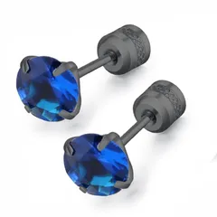 【在庫処分】ファーストピアス ブラック プレゼント おしゃれ 人気 キャッチ 両耳用 男女兼用 ジュエリー ネジ式 つけっぱなし 2個セット スタッドピアス サージカルステンレス 黒 5mm シンプル 石 レディース ピアス