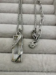 11711-014★スワロフスキー/Swarovski/ネックレス/スクエア/シルバーカラー/クリスタル/長さ約48㎝★