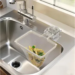 Homspark 三角コーナー いらず 強力吸盤 サンカクコーナー水切りネット ホルダー シンク ゴミ受け キッチン 生ゴミ処理 水切りネット 50枚付き 0