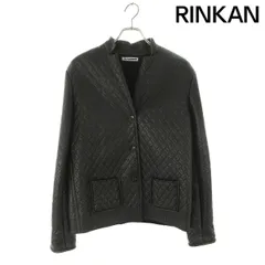 レア 美品 ☆ ジルサンダー ☆ レザー ジャケット レディース ネイビー 40 Haruf（ハルフ） 本革 革ジャン シングルライダースジャケット レザー