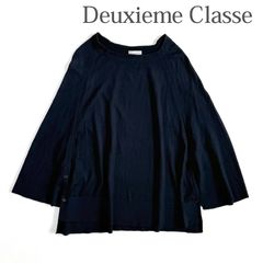 ドゥーズィエムクラス   美品　ポンチョ風ブラウス　ブラック DEUXIEME CLASSE】シルク100%ポンチョ風ゆったりブラウス 黒 - メルカリ