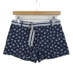 ポロラルフローレン ショートパンツ ボトムス ホットパンツ ベルト付き キッズ 女の子用 14サイズ ネイビー POLO RALPH LAUREN 【中古】