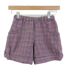 メゾピアノ ショートパンツ ボトムス キュロット チェック柄 キッズ 女の子用 130サイズ ピンク×黒×紫 Mezzo Piano 【中古】