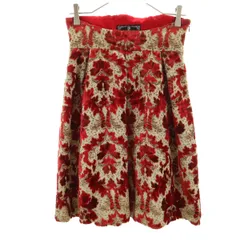 PLANET EARTH OZONE COMMUNITY 総柄 ミディ丈 スカート レッド レディース 古着