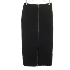 ZARA ザラ ロング丈 スエード タイトスカート S ブラック ストレッチ レディース 古着