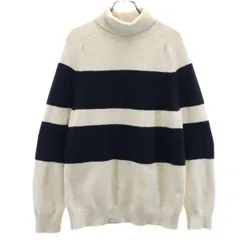 Banana Republic バナナリパブリック ボーダー柄 長袖 タートルネック セーター L アイボリー ニット メンズ 古着
