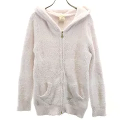 gelato pique ジェラートピケ ボーダー柄 長袖 ジップパーカー F ピンク ルームウェア レディース 古着