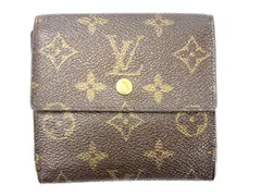 ルイヴィトン LOUIS VUITTON ポルトモネ ビエ カルトクレディ M61652 モノグラム Wホック 二つ折り 財布 ブラウン系
