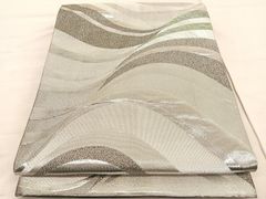 波模様 リバーシブル銀糸の袋帯 池田重子 - メルカリ