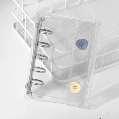 【新品】 Tibemi シール帳 透明 シール バインダー M5 クリア シール手帳 PVC 5 穴メタルリング カード収納 30枚付き 女の子 はがせる 柔らかい 可撕 プリクラ帳 会議ノートブックフォルダー INS 風 DIY 手帳 チケット 写真収納 0