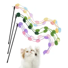 新品 SONGWAY 猫おもちゃ ねこじゃらし 可愛いぶんぶん玉の紐 ストレス解消 カラフル 3個セット