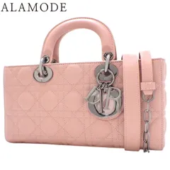 Christian Dior(クリスチャン・ディオール) カナージュ LADY D-JOY ミディアム バッグ ハンドバッグ 3WAY ショルダー 肩掛け レディ D-ジョイ ラムスキン ピンク ガンメタル金具 40802156378【中古】【アラモード】