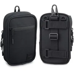 (ブラック) 2台収納 撥水 ウェスト ショルダーベルト リュック スマホポーチ NEXARY