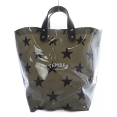 テンベア TEMBEA JOURNAL STANDARD別注 デリバリートート 星柄 PVC ブラック アイボリー /YO22