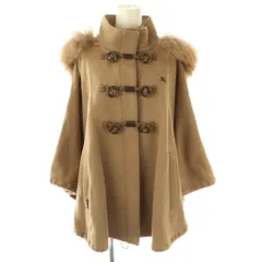バーバリーブルーレーベル BURBERRY BLUE LABEL コート ポンチョ ファー フード 38 ベージュ /DF ■GY53のサムネイル