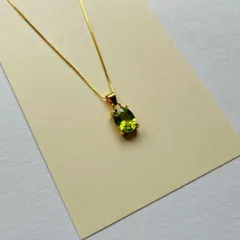 宝石質　ペリドット　オーバル　ネックレス　シルバー925 スライド silver925