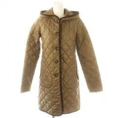 ラベンハム LAVENHAM キルティングロングコート アウター フード付き 6 XS 茶 ブラウン /YQ ■OS