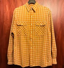 MADE IN PORTUGAL製 90s Levi's AMERICA'S ORIGINAL チェック柄 長袖シャツ オレンジ Mサイズ