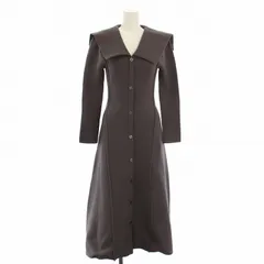 スナイデル SNIDEL ビッグカラーホールワンピ ニット ロング 長袖 F チャコールグレー SWNO215053 /RE